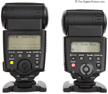 Canon Speedlite 430EX and 580EX Comparison - Back View